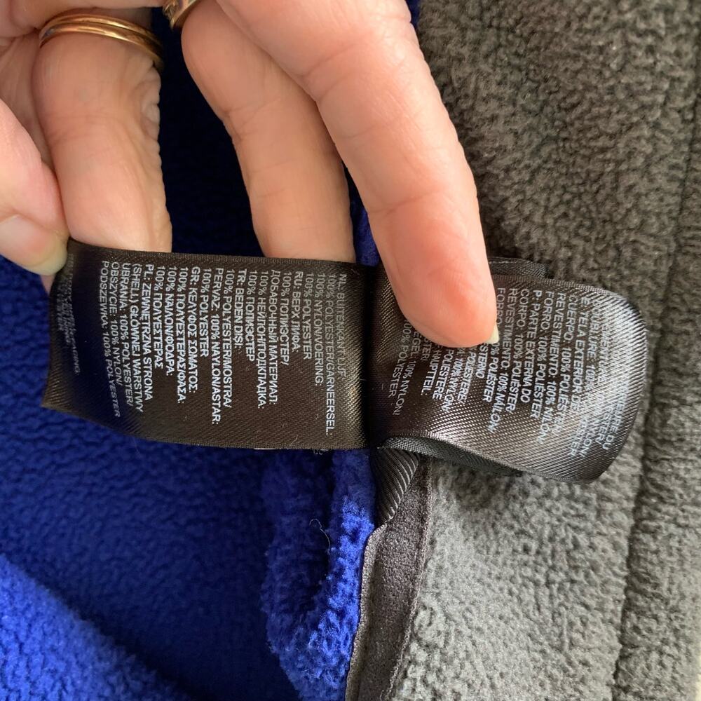 The North Face  Women's Full Zip Fleece Vest L Blue Gray Zip Pockets Warm - Picture 16 of 16